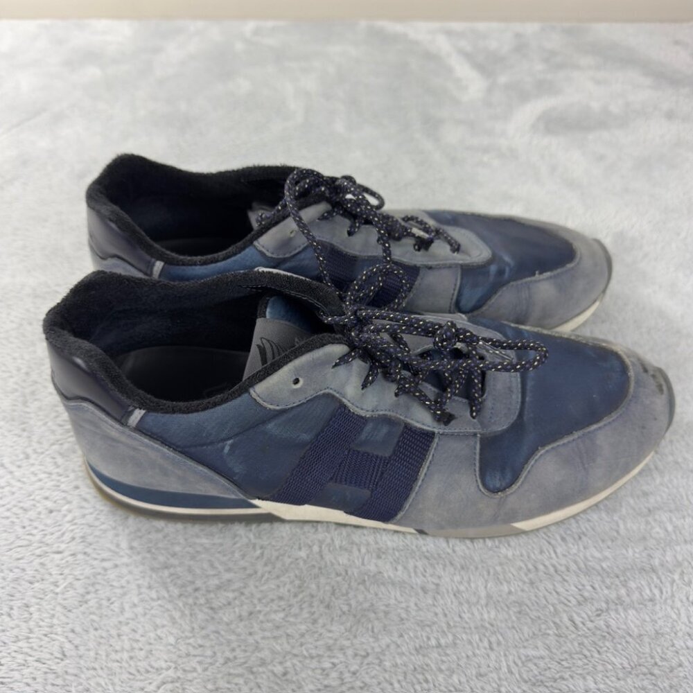Hogan H86Run Men’s Size 9.5 US/8 UK/42 EU Navy Blue Leather Sneakers